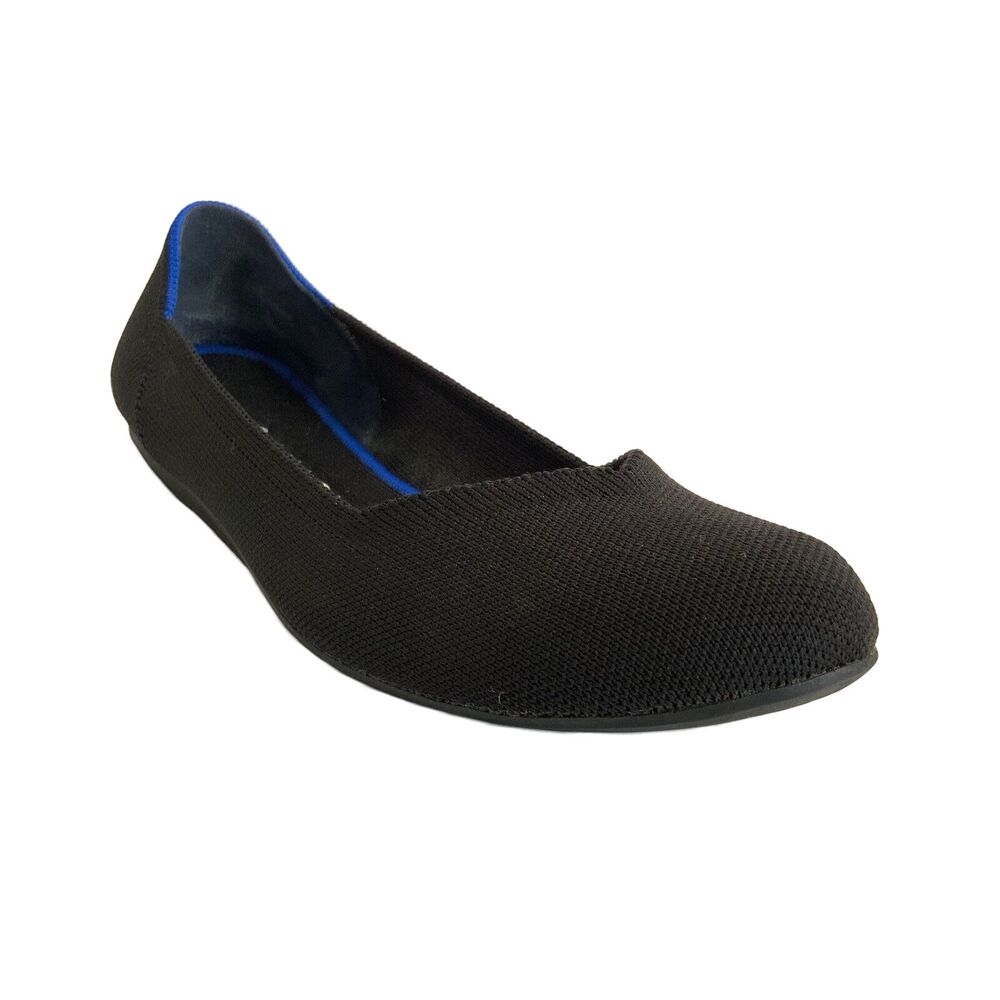 Rothy’s Round Toe Blue Halo Washable Flats Black 10